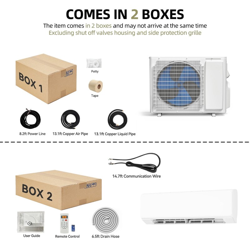 12000 BTU 110V Mini Split Air Conditioner Cool Heat Pump Wifi System Ductless gallery