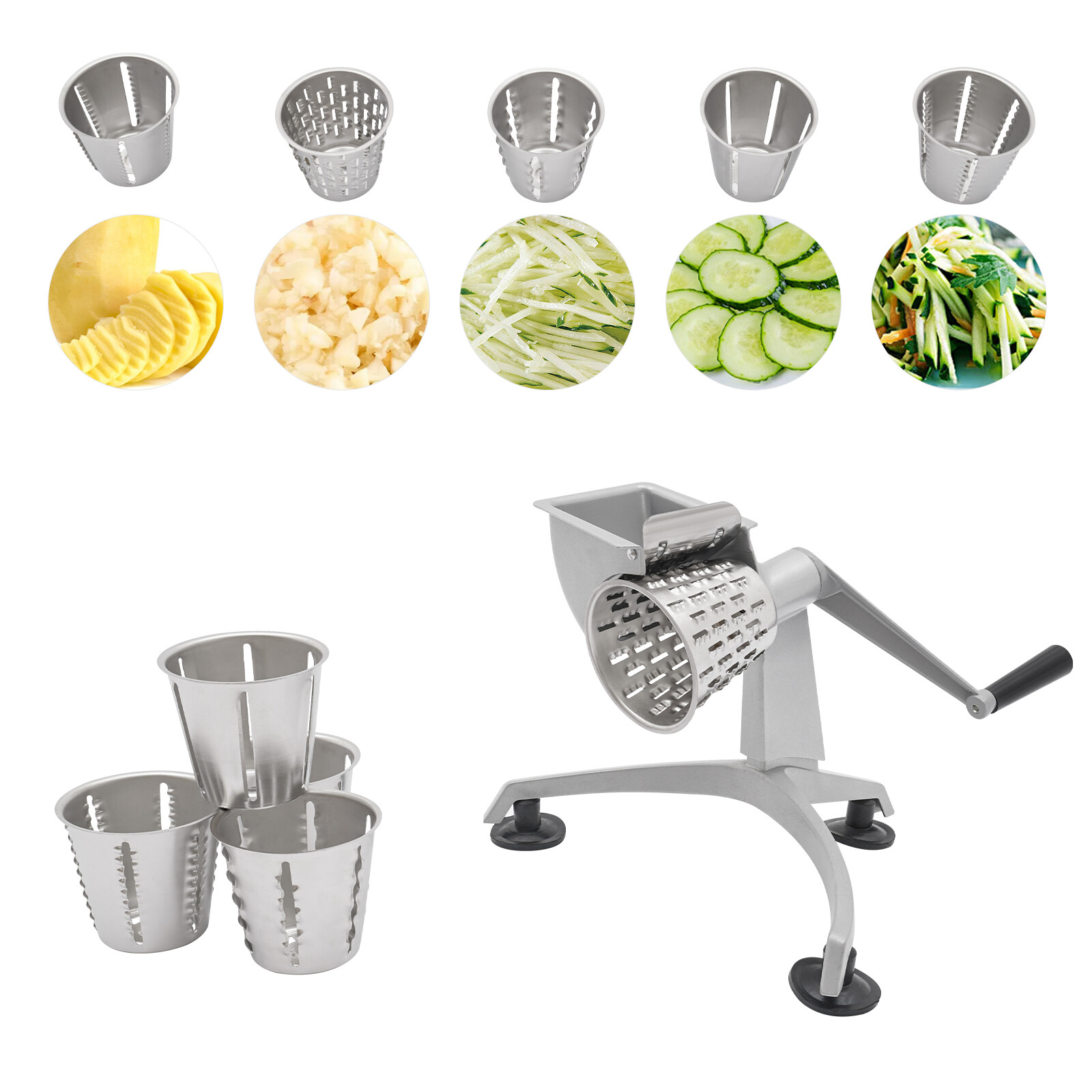 Rotary Cheese Grater Hand Drum Slicer Multifunctional Crank Vegetable Chopper gallery