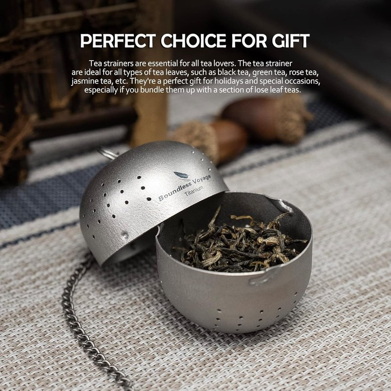 Titanium Tea Ball Infuser for Loose Tea Lightweight Tea Strainers Tea Steeper... gallery
