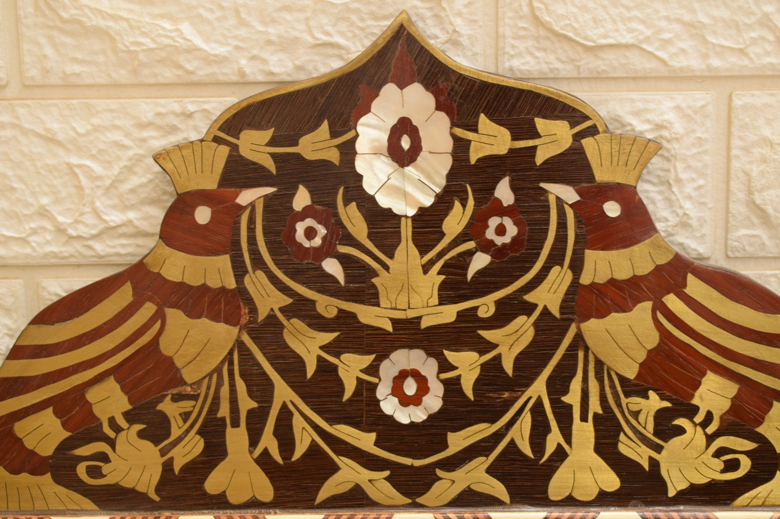 Handmade Moroccan Wall Hanging Mirror Frame Mother of Pearl Inlaid Wood Mirror gallery