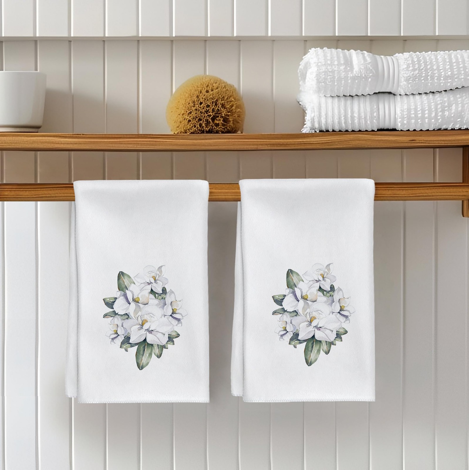 Magnolia Bath Hand Dish Towels Decor for Bathroom Kitchen, Magnolia Gifts for... gallery