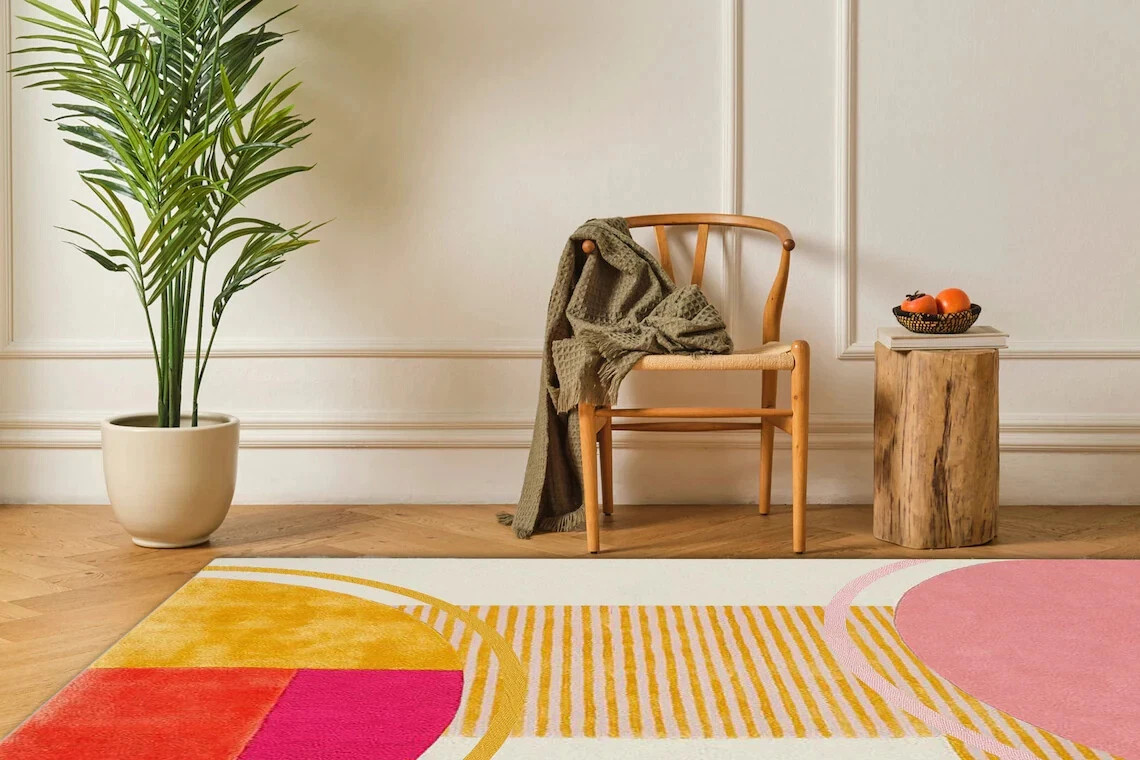 Geometric 9x12 ft.rug Handmade wool carpet 10x13 ft.Rectangle shape,Hallway gallery