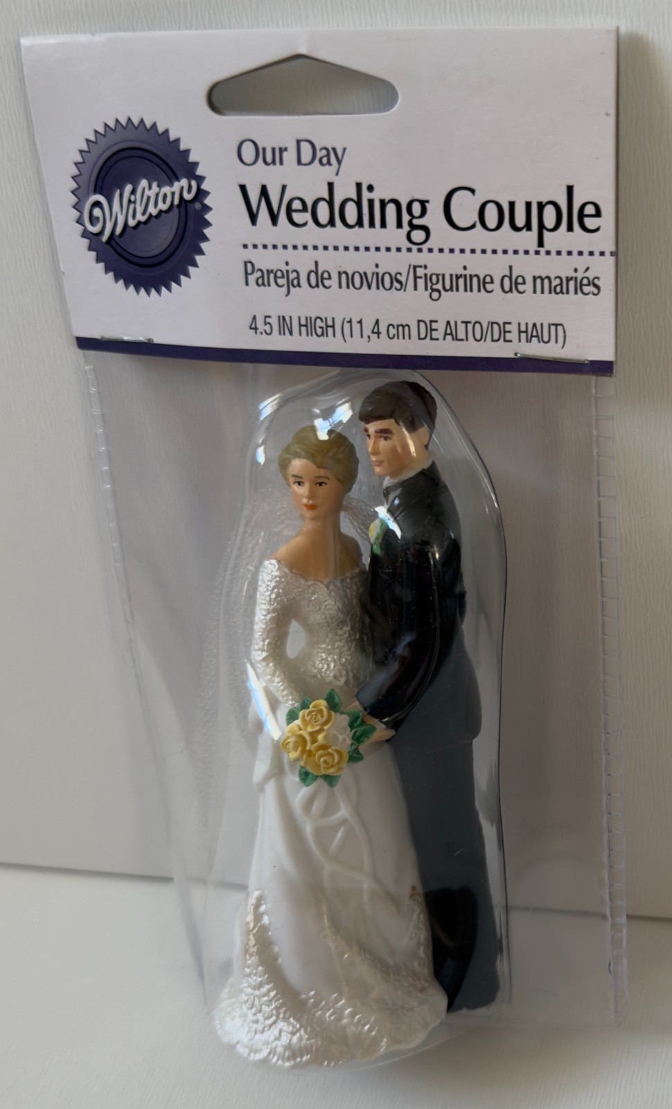 Vintage Wilton Our Day Wedding Cake Topper Bride Groom Couple Figurine New NIP gallery
