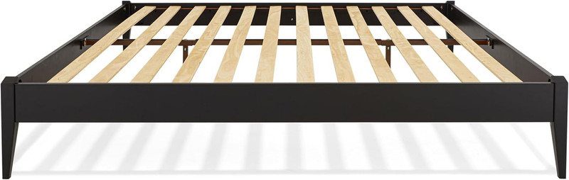 Dinkees King Solid Wood Platform Bed Frame - Modern Minimalist Design, No Box Sp gallery