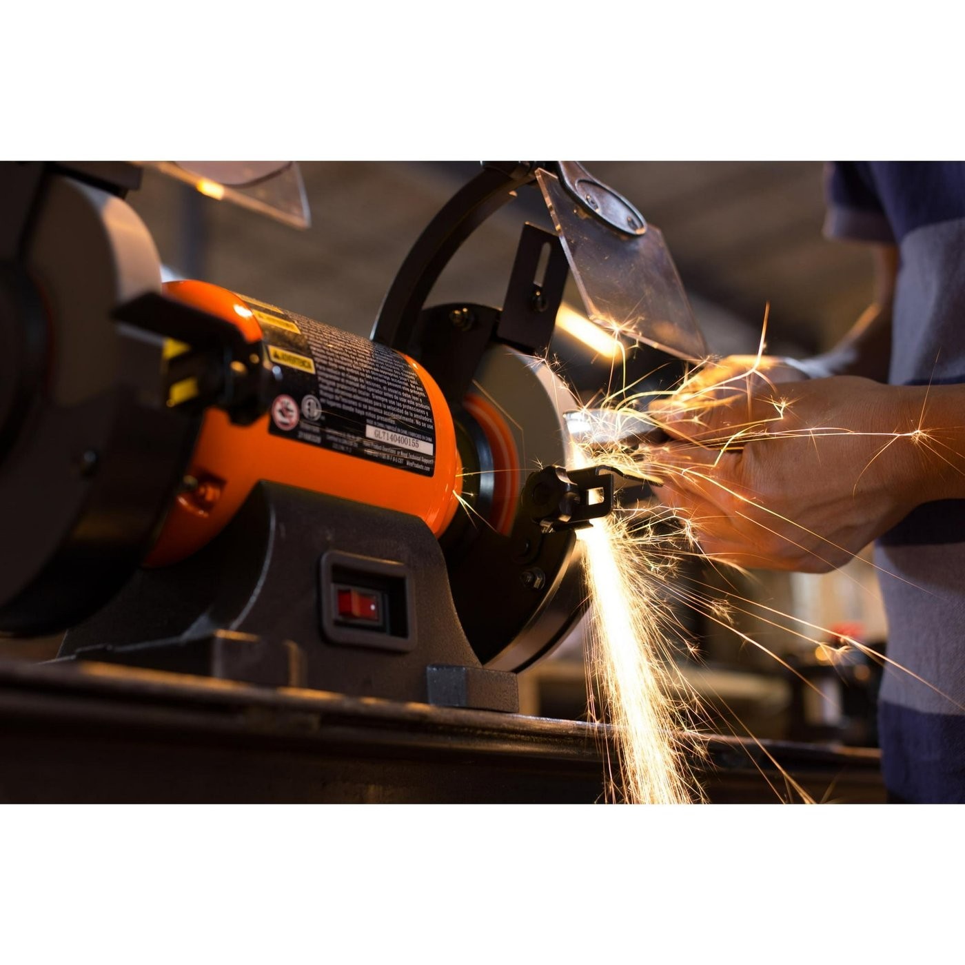 WEN BG4276 2.1-Amp 6-Inch Single Speed Bench Grinder with Flexible Work Light gallery