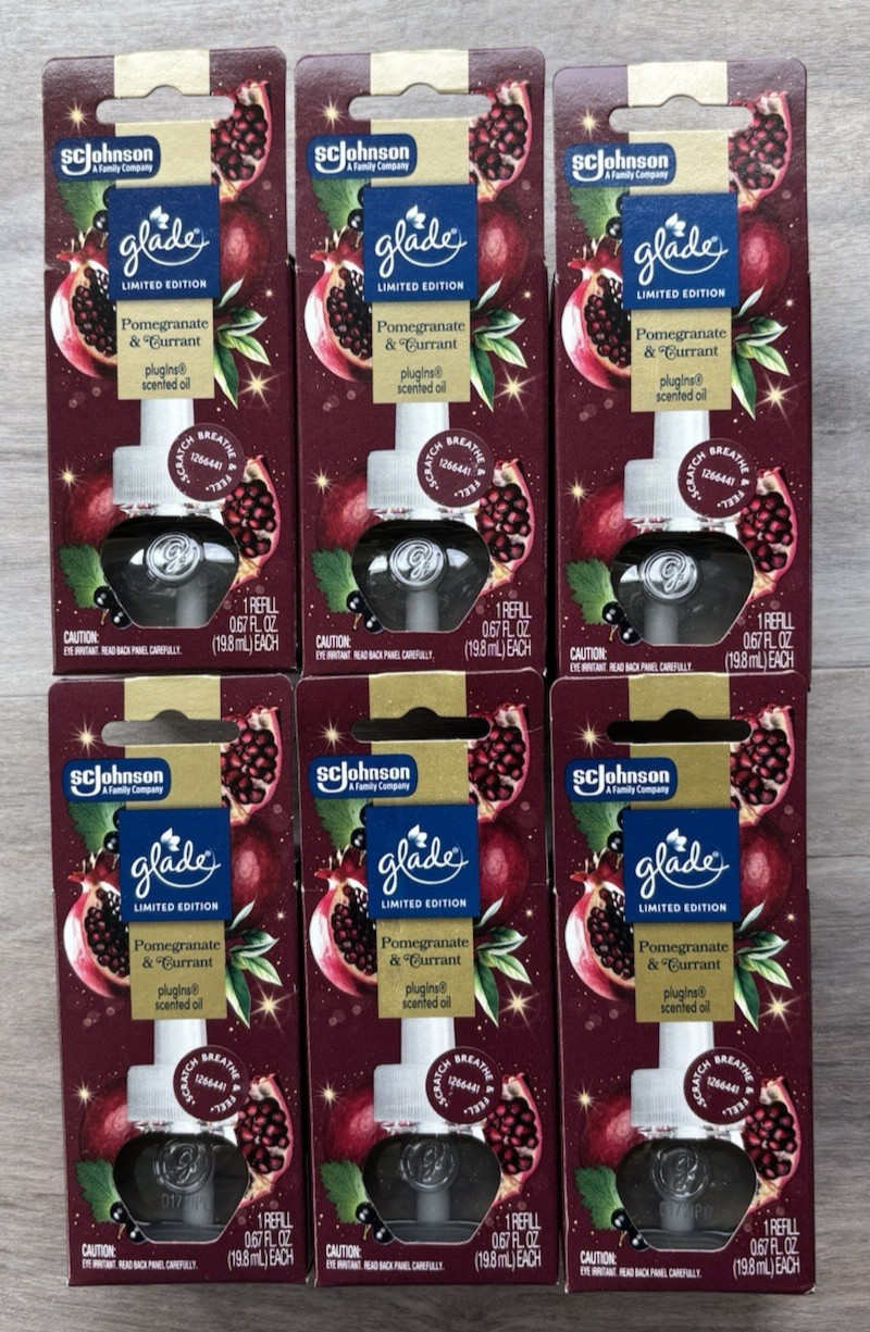 Glade PlugIns Pomegranate & Currant Scented Oil Refills 0.67oz Lot Of 6 gallery