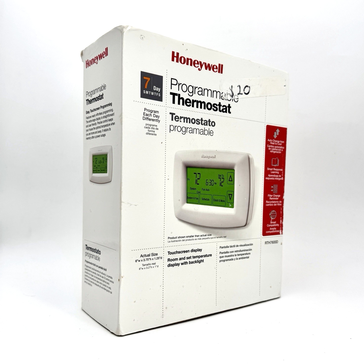 Honeywell RTH7600 Touchscreen Programmable Thermostat White Digital New Open Box gallery
