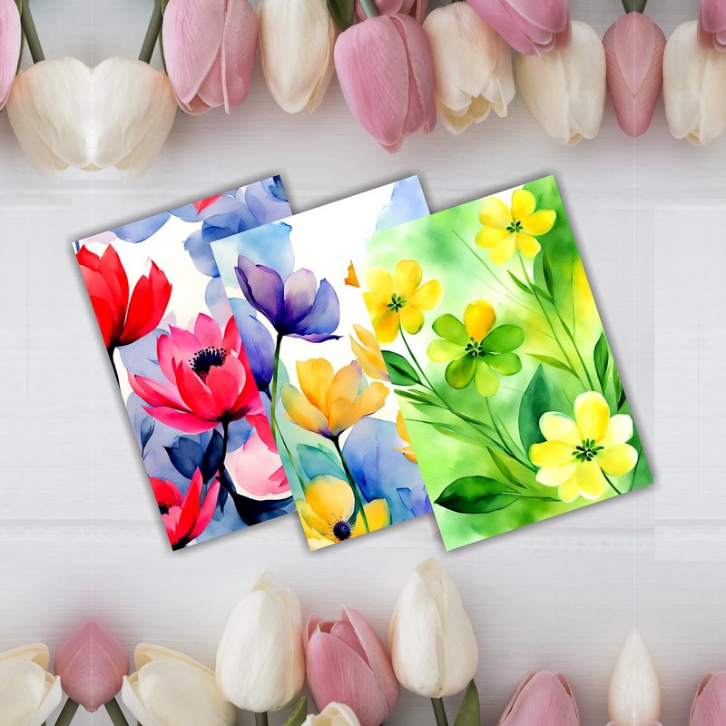 36 Floral Blank Note Cards With Envelopes - 4 x 6 inch All Occasion Greeting ... gallery