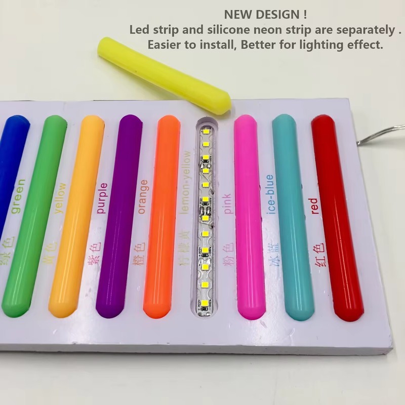 Separated Neon Flexible LED Light Strip Cover 8mm DIY Bendable Silicone Diffuser gallery