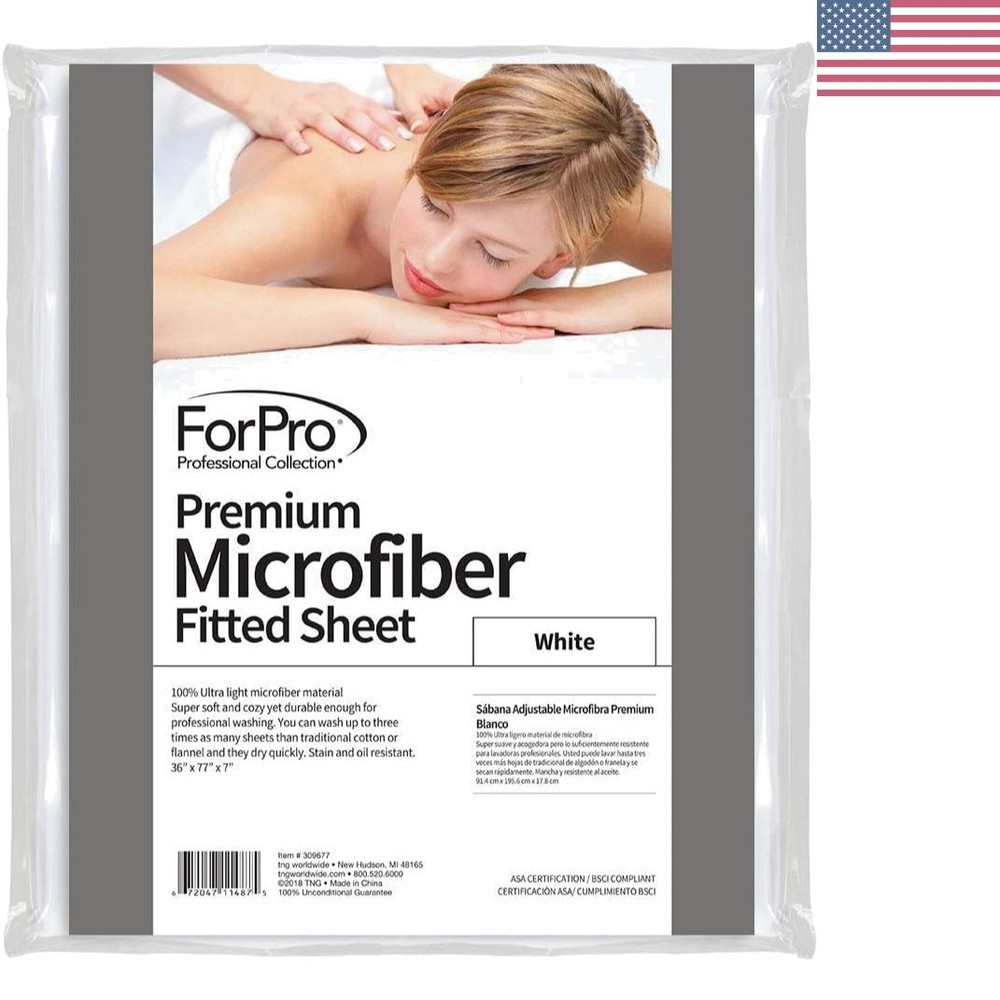 Microfiber Fitted Sheet, Ultra-Light, Stain and Wrinkle-Resistant for Massage...