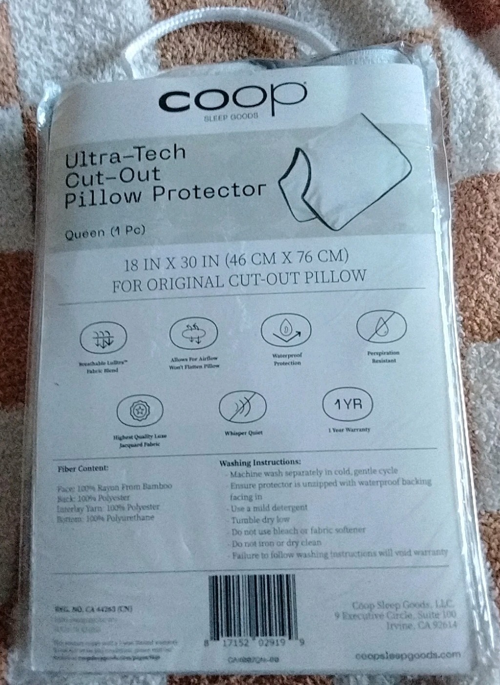 Coop Home Goods Ultra-Tech Pillow Protector 1 Pack Queen Cut-out-pillow New gallery
