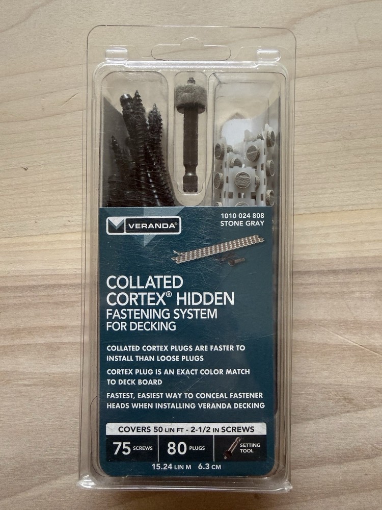 Veranda Cortex Hidden Fastening System 2-1/2 in Stone Gray 75 Screws 80 Plugs