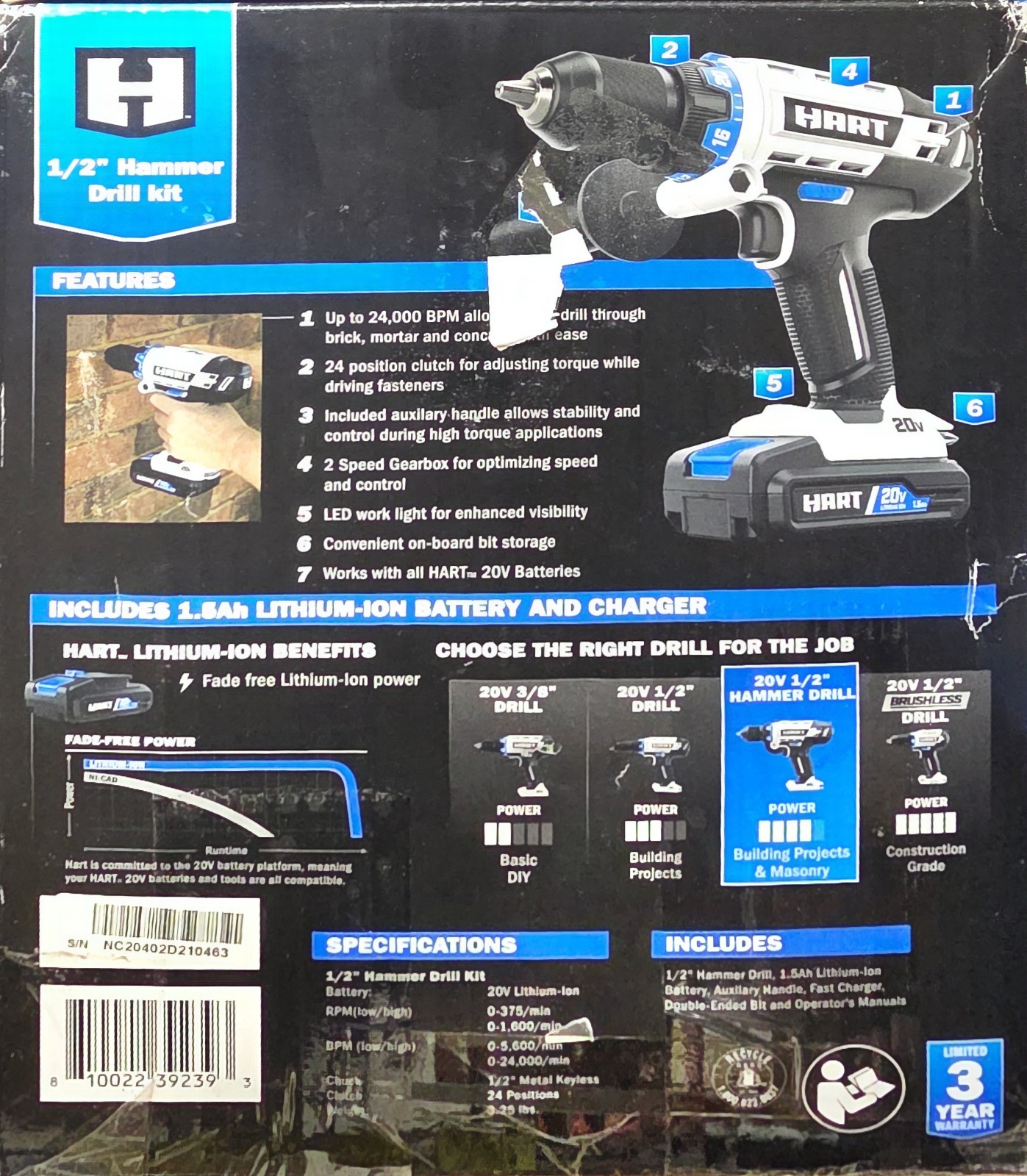 HART 1/2" Cordless Hammer Drill / Driver 20v TOOL ONLY gallery
