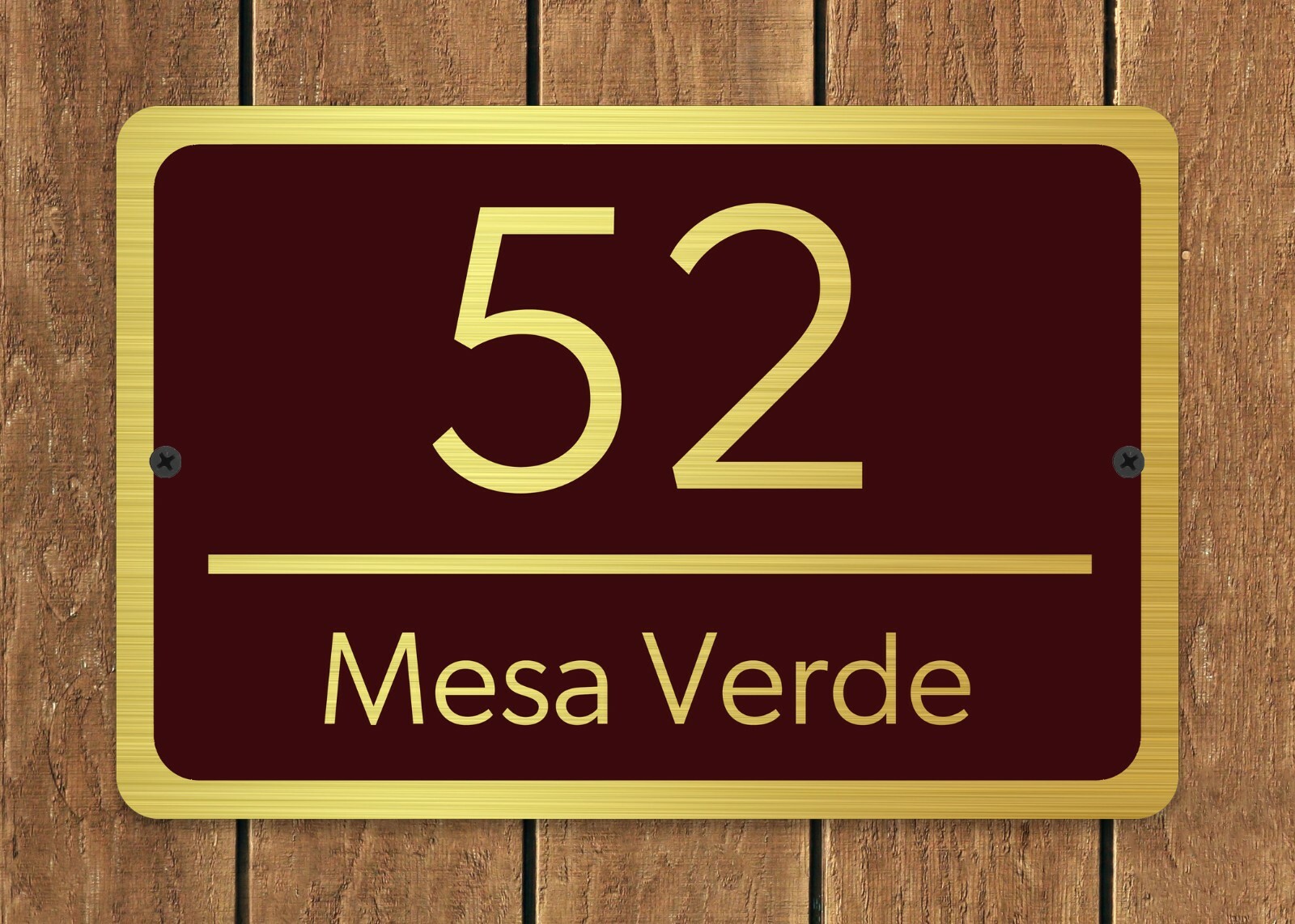 Customized Home Address Plaque Gold Text Metal 12" x 8" House Number Sign gallery