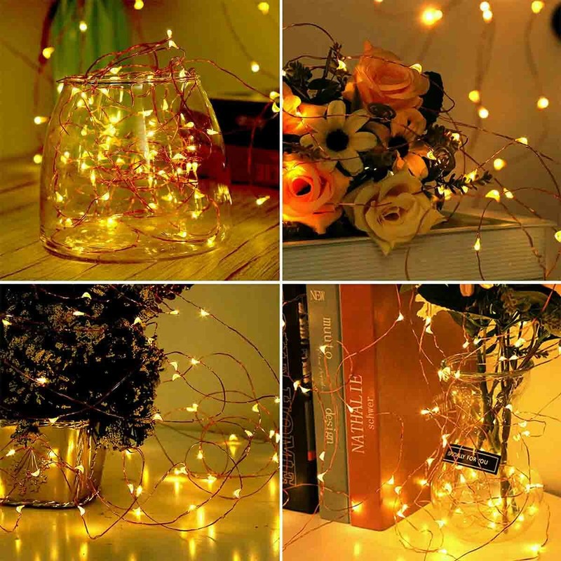 8 Modes 39Ft LED Copper Wire String Fairy Light Strip Lamp Xmas Party Waterproof gallery
