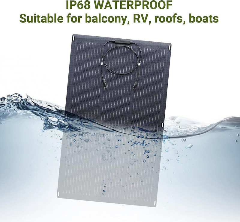 ALLPOWERS 100W OR 200W Flexible Mono Solar Panel Efficiency IP68 For Roof Boat gallery