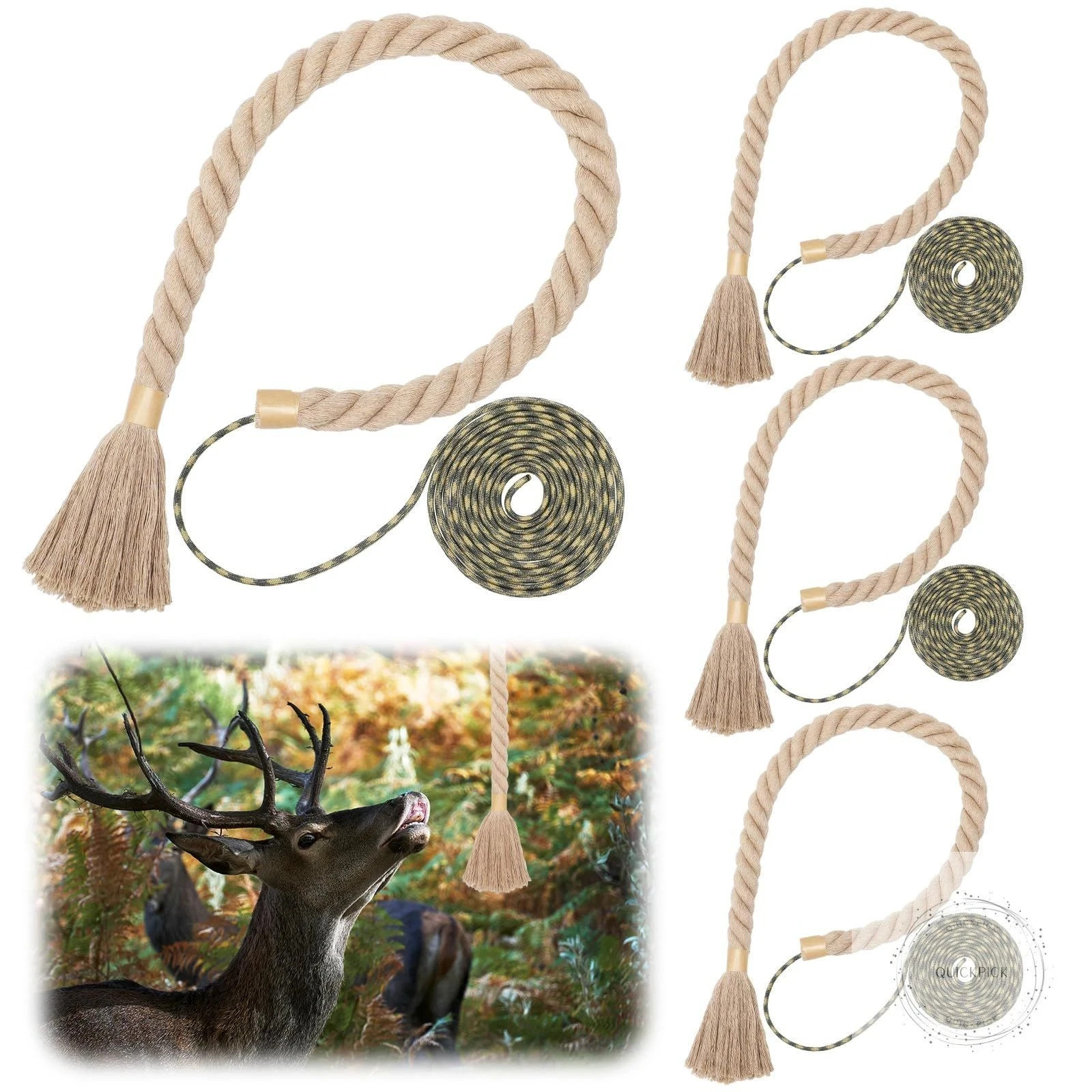 4 Pack Hemp Scrape Rope 30 Inch Deer Scent Rope for Deer Hunting Mock Scrape gallery