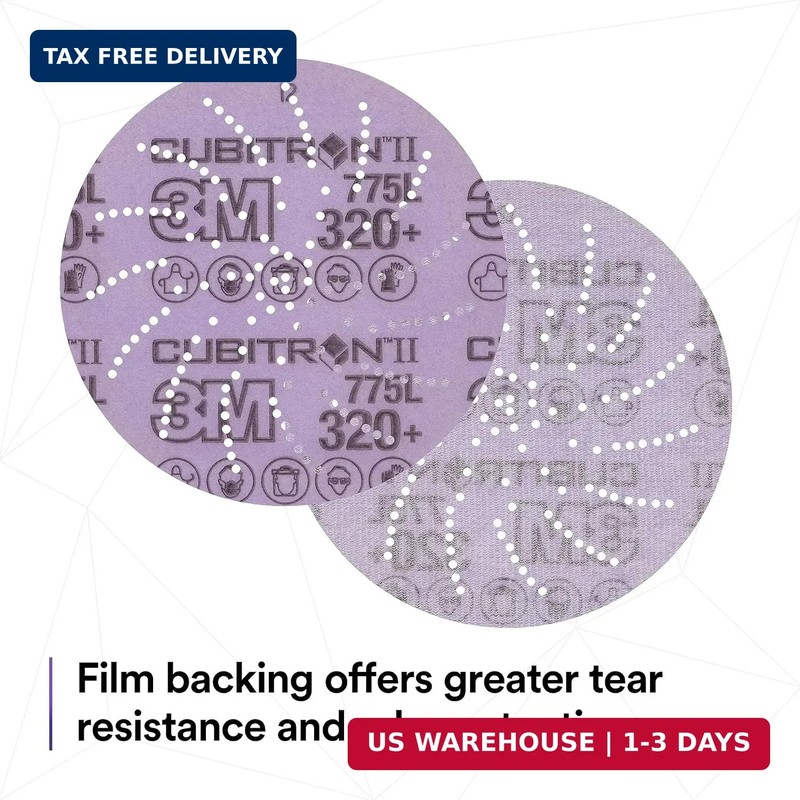 3M Xtract Cubitron II Hookit Clean Sanding Film Disc 775L, 5 in, 15 Piece Multi- gallery
