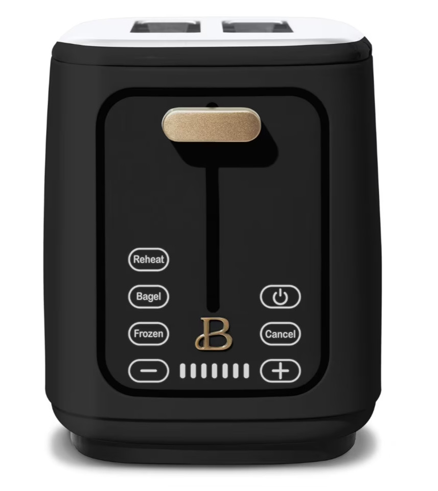 Beautiful by Drew Barrymore 2 Slice Toaster Black Sesame Touchscreen Display NEW gallery