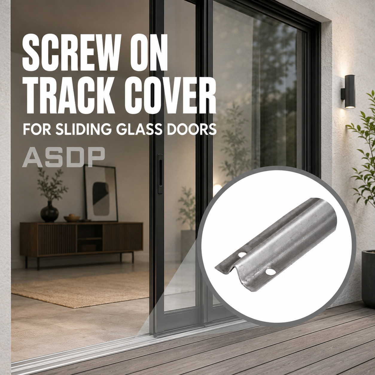 72" Stainless Steel Screw-On Track Replacement Repair Cover for Sliding Door gallery