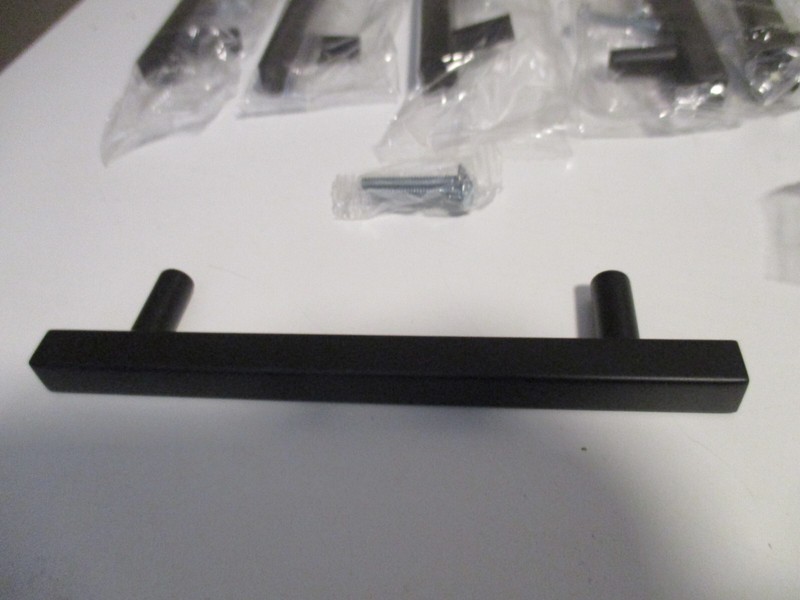 9 Pack Franklin Brass Simple Square Bar 3-3/4" Matte Black Cabinet Drawer Pulls gallery