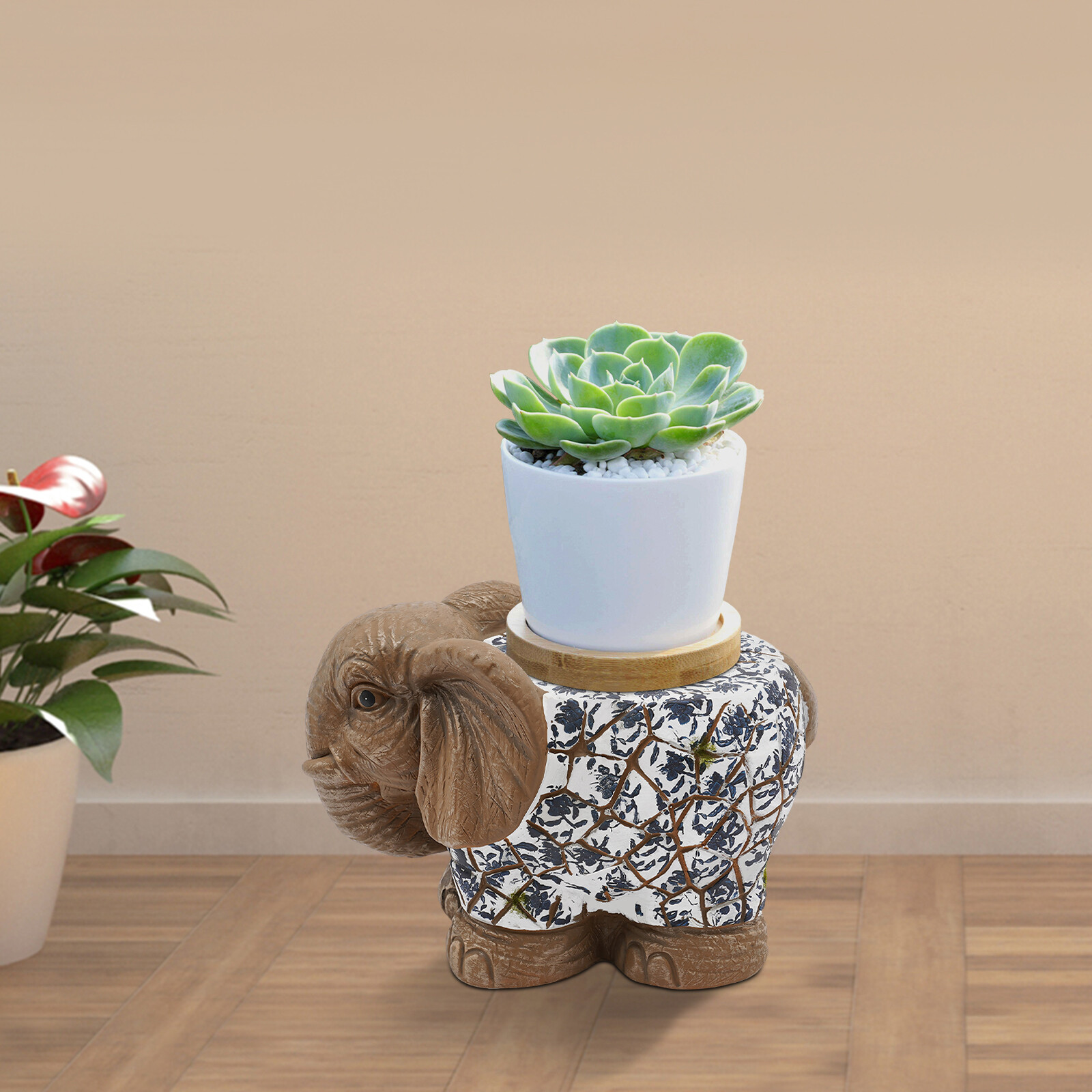 14.96" Modern Elephant?Garden?Stool Brown Decorative Magnesium Oxide For Homes gallery
