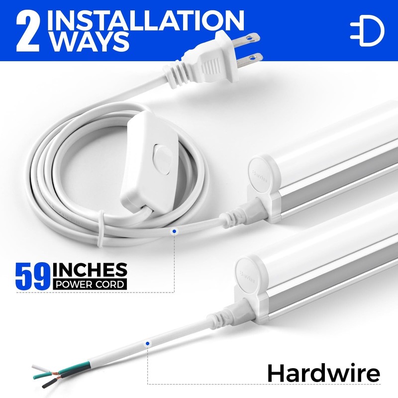 Barrina (6 Pack) LED T5 Integrated Single Fixture, 4FT, 2200lm, 6500K Super B... gallery
