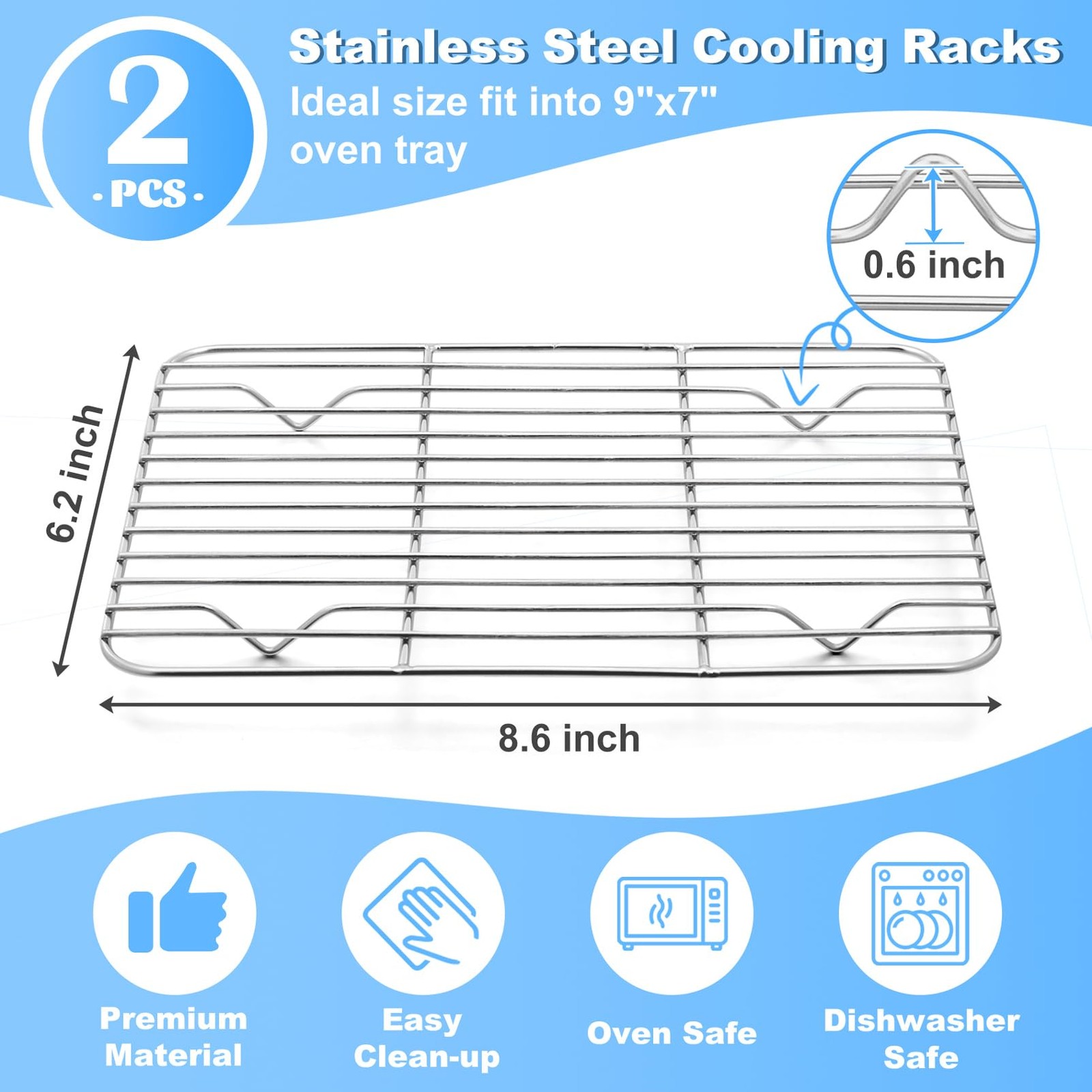 Baking Rack Pack Of 2 Stainless Cooling Rack For Cooking Baking Roasting Grillin gallery