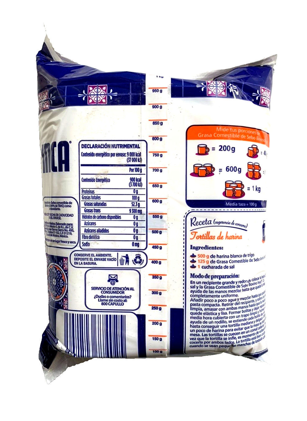 MANTECA INCA 1kg (GRASA COMESTIBLE DE SEBO BOVINO) gallery