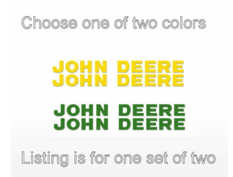 John Deere Lettering Premium Vinyl Decal /Sticker 2-Pack! gallery