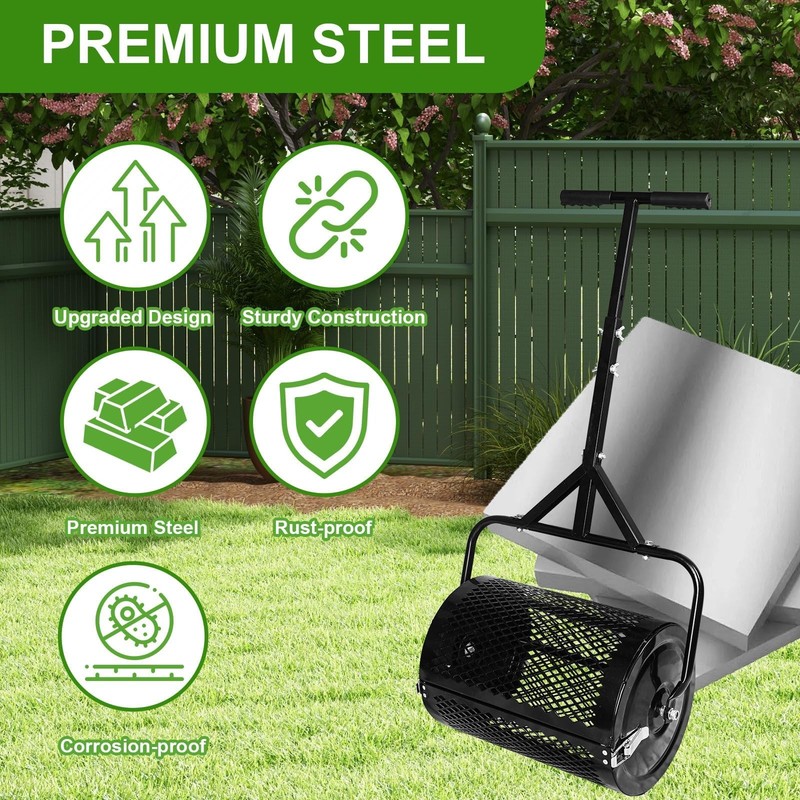 MAKEATREE 16 Inch Compost Spreader and Peat Moss Spreader, 16" Lawn and Garde... gallery