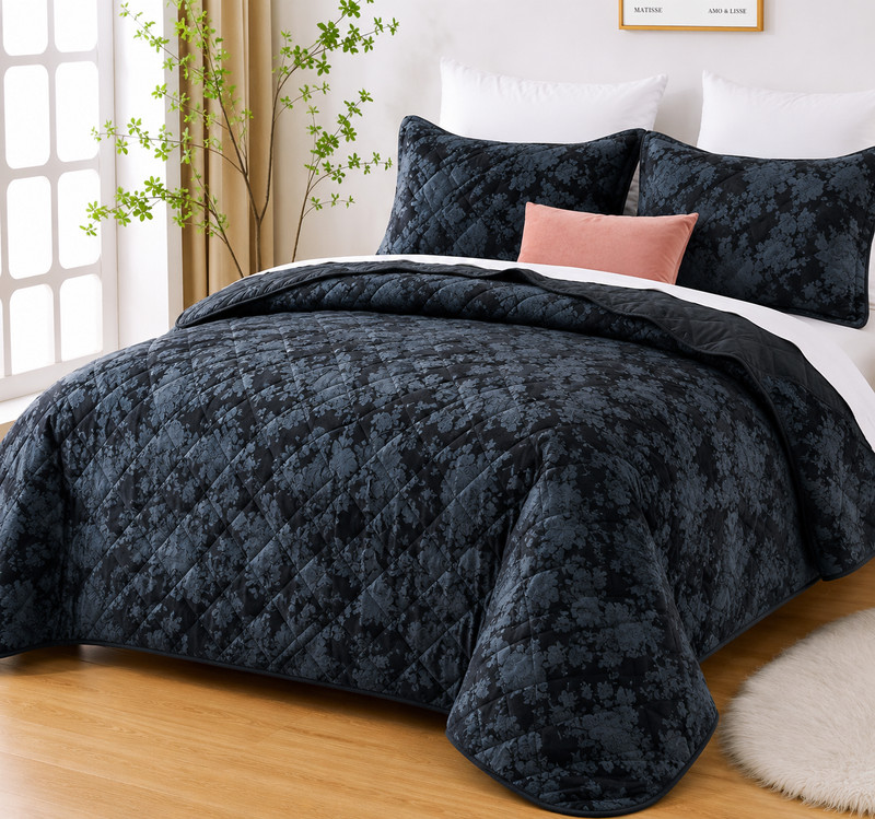 Velvet Bedspread Set – Soft Plush Coverlet with Pillow Shams, All-Season Bedding gallery