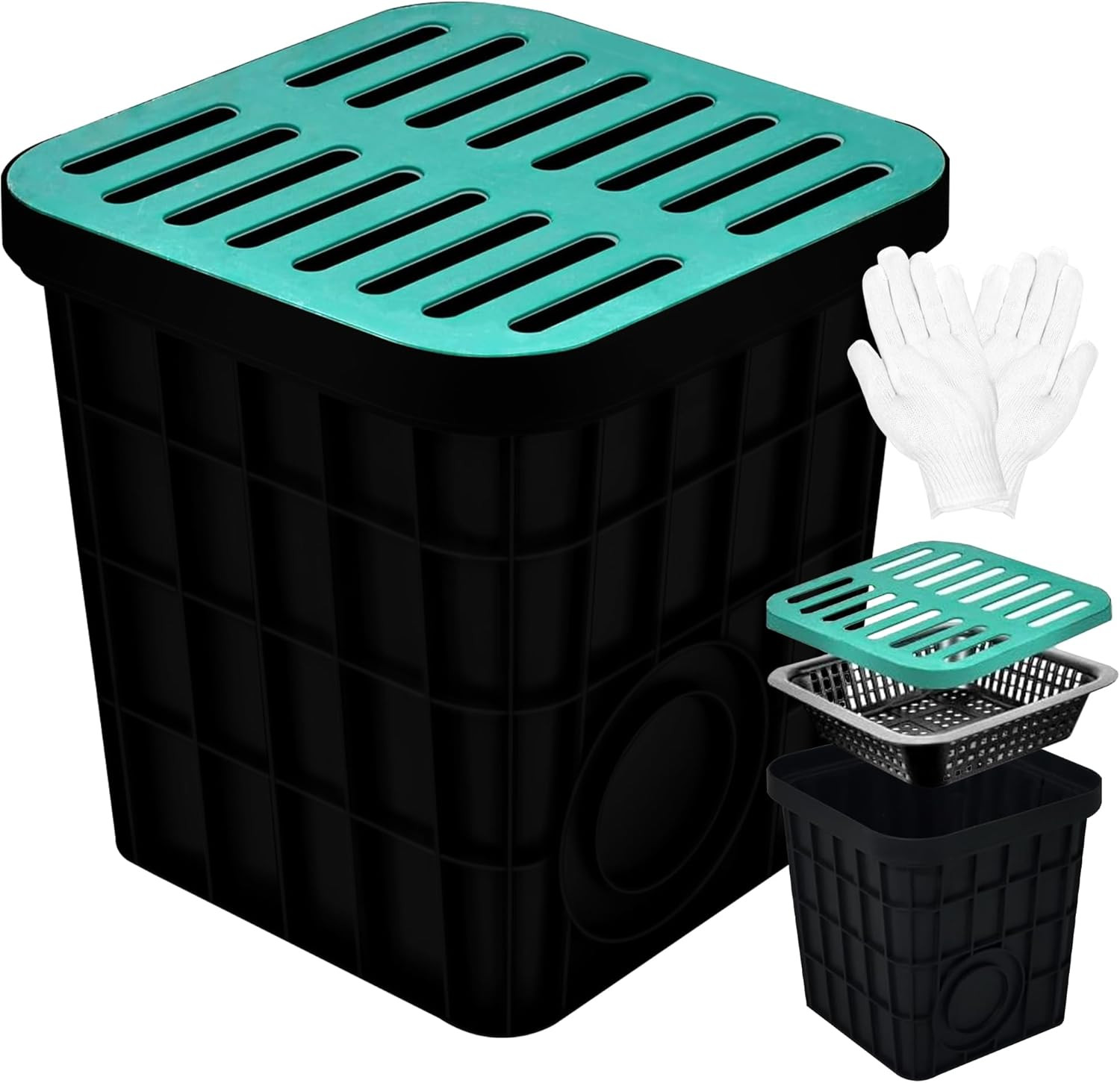 18x18 Large Catch Basin with Debris Basket - No Pre-Drilled Holes gallery