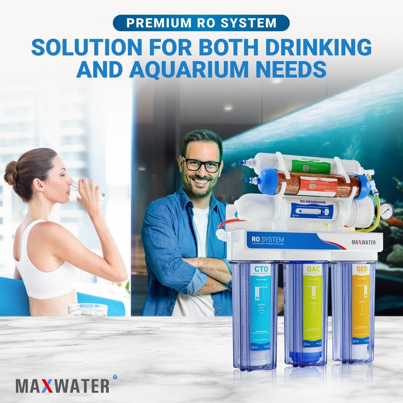 Reef Aquarium Drinking Dual Output 6 Stages Reverse Osmosis System 100 GPD RO DI gallery