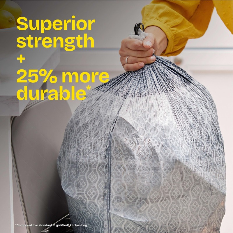 Glad ForceFlex MaxStrength XL Kitchen Trash Bags 20 Gal Fresh Clean 80 Ct gallery