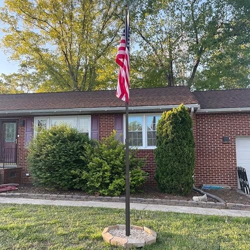 Telescoping Flag Pole for Outside House, 20 FT Heavy Duty 45K PSI & 20FT Black gallery