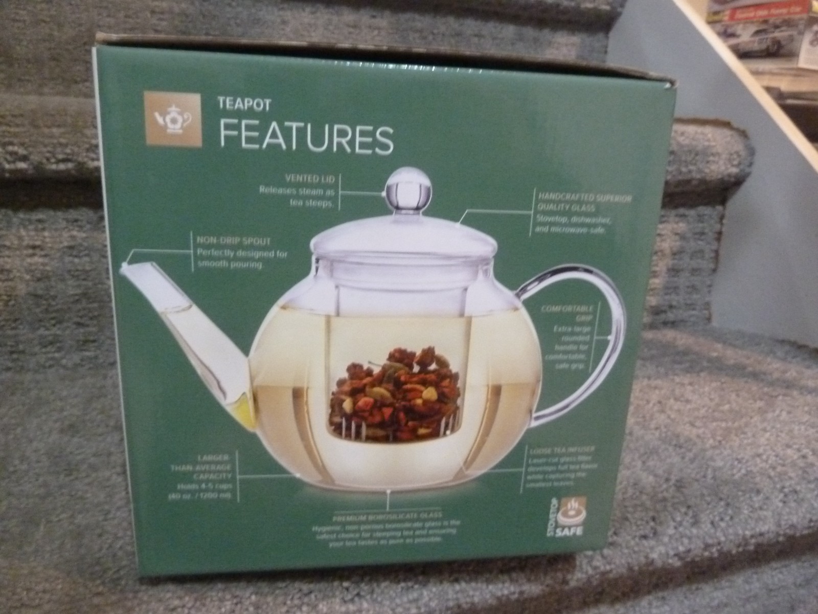 Teabloom Celebration Glass Teapot with Loose Tea Glass Infuser BRAND NEW gallery