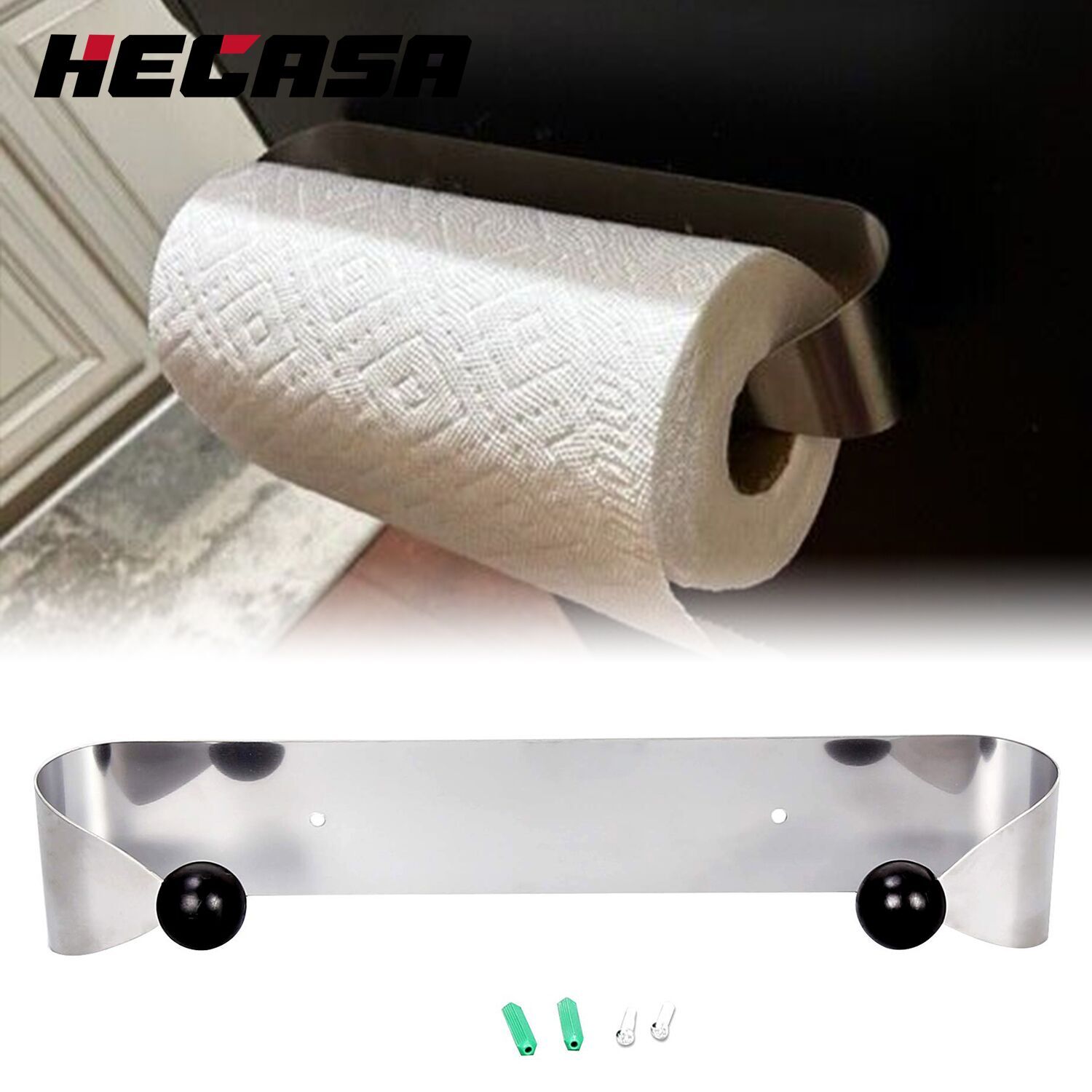 Paper Towel Holder Stainless Steel Under Cabinet Kitchen Bathroom Wall Mount New gallery