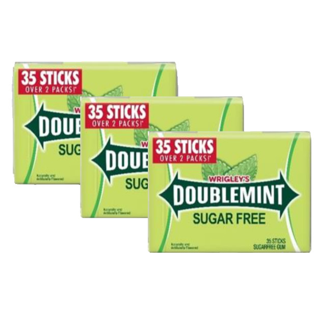 6x Pack Wrigley's Doublemint Chewing Gum, 35 Sticks Per Pack, Sugar Free gallery