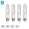 4 Pack Q100CL/MC Clear Bulb 100W Watt 120V JD T4 Mini Candelabra E11 Warm White gallery