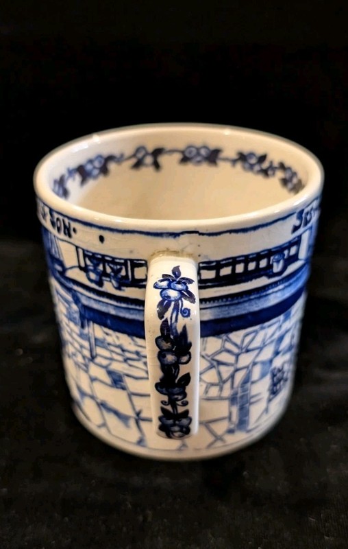 Vintage Large Blue & White Crown Devon Mug - A Yorkshiremans Advice to His Son gallery