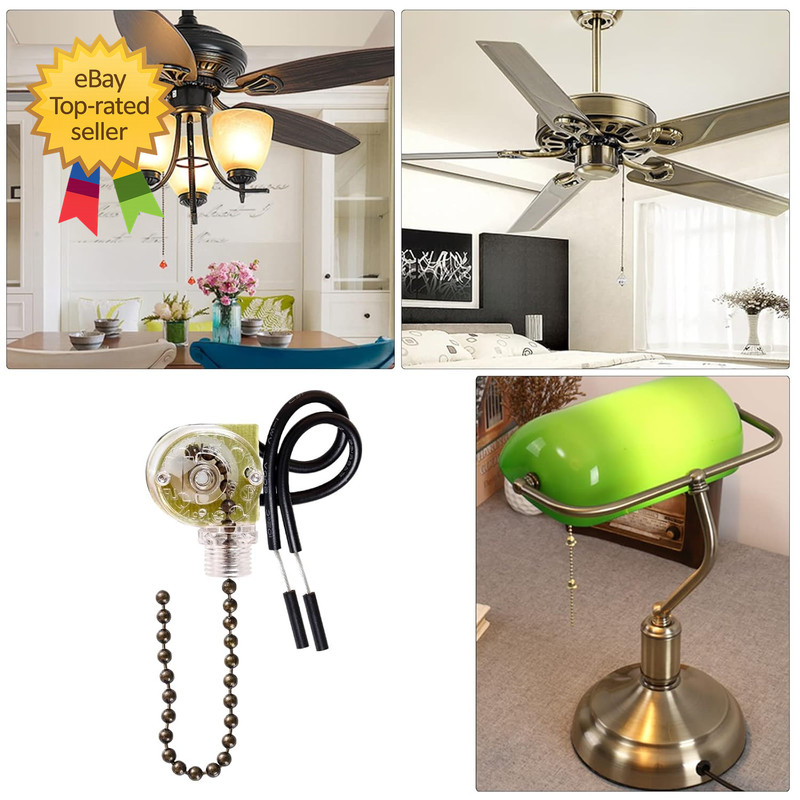 3 Pack Ceiling Fan Pull Chain Switch Zing Ear ZE 109 Two Wire Light Switch gallery