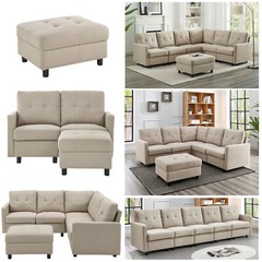 Contemporary Modular Sectional Sofa Modern Living Room Furniture Set DIY Couch