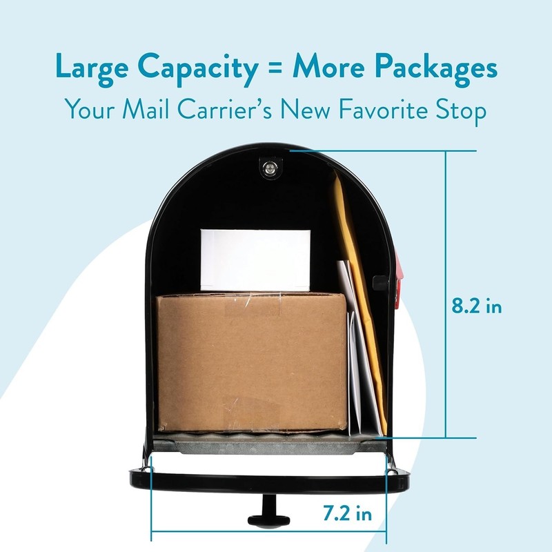 Gibraltar Outback Mailbox OM160BEC, Double Door, Large Capacity, Black gallery