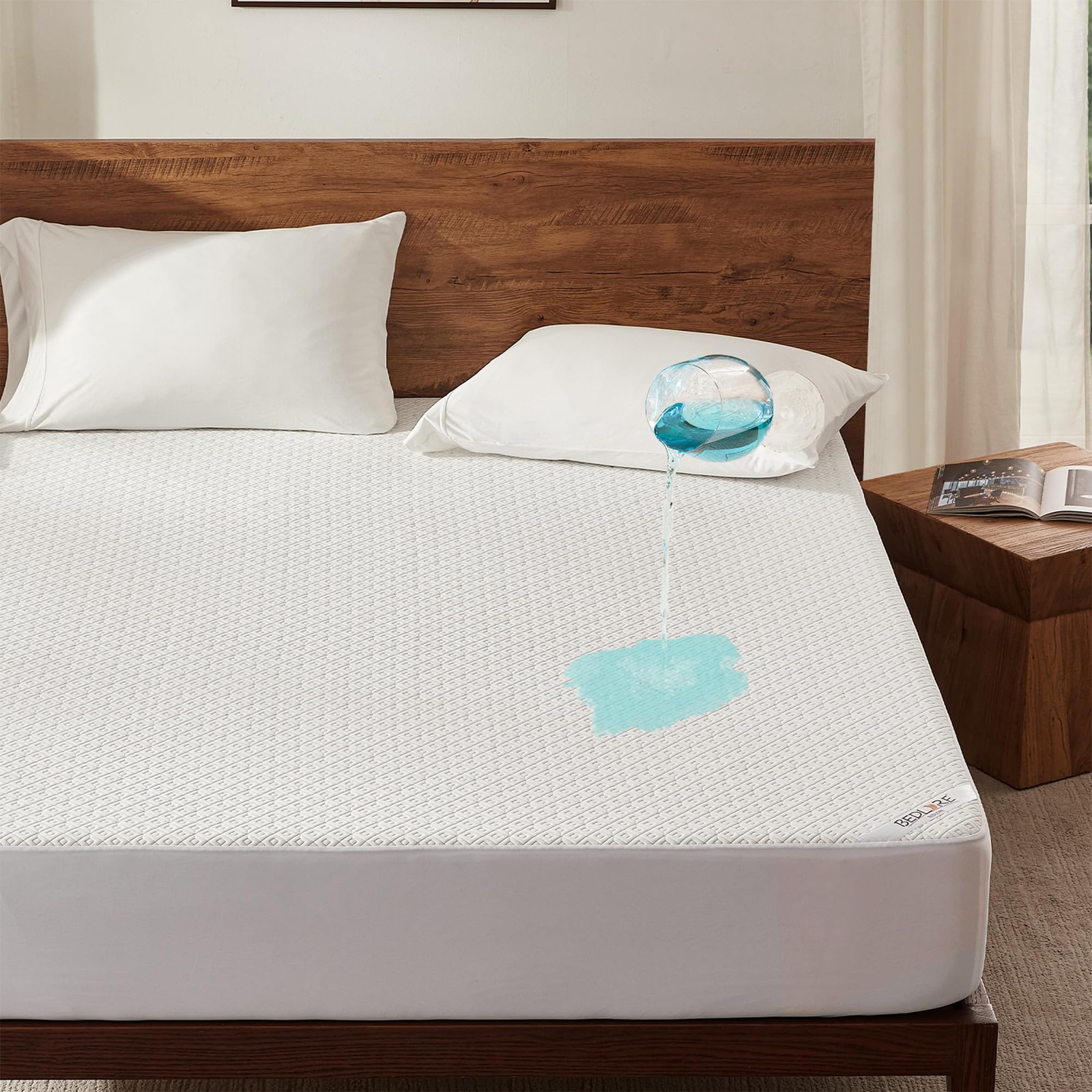 BEDLORE Full Size Mattress Protector, Waterproof Noiseless Full, White gallery