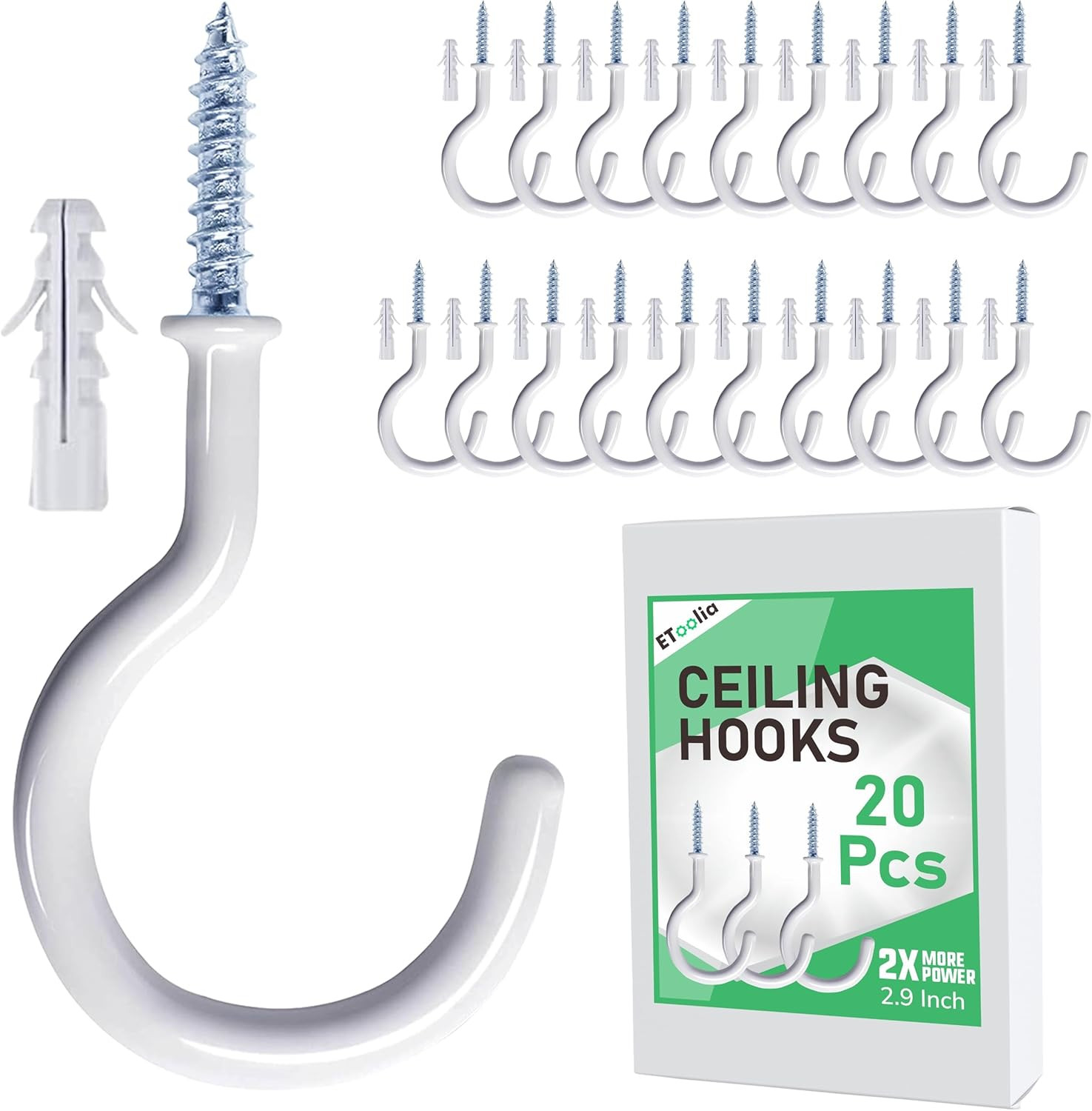 20 Pcs Ceiling Hooks for Hanging Plants 2.9 Inches Heavy Duty Hanging Hooks New gallery