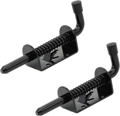5 Inch Spring Loaded Latch Bolt, Heavy Duty 3/8 inch x 5 inches, Black