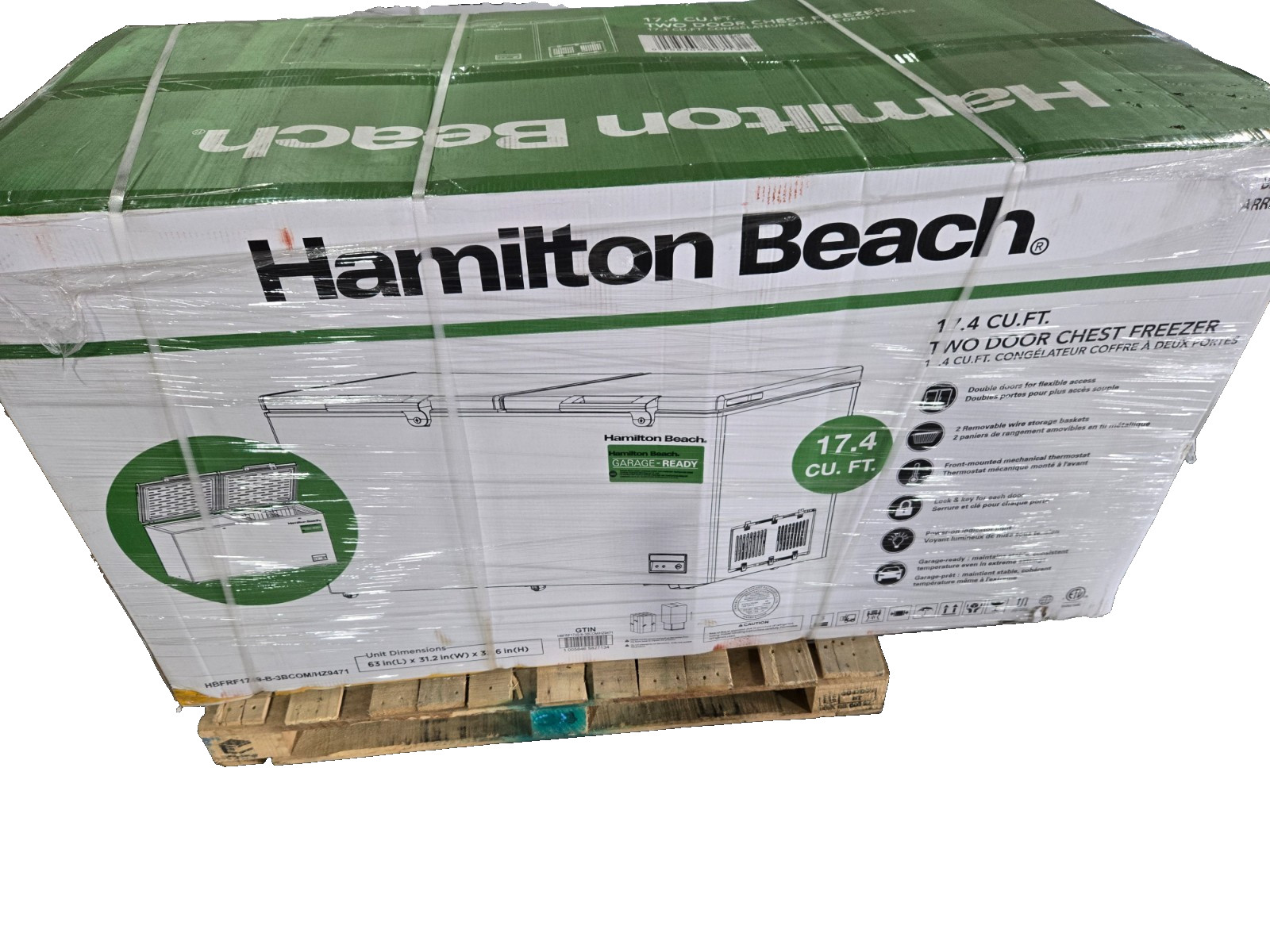 Hamilton Beach 17.4cu ft Two Door Chest Freezer gallery