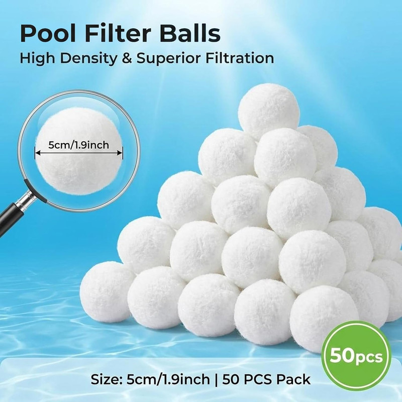 50PCS Pool Filter Balls for Sand-Filter - Dry Filter Sand Balls,Reusable Swimmin gallery