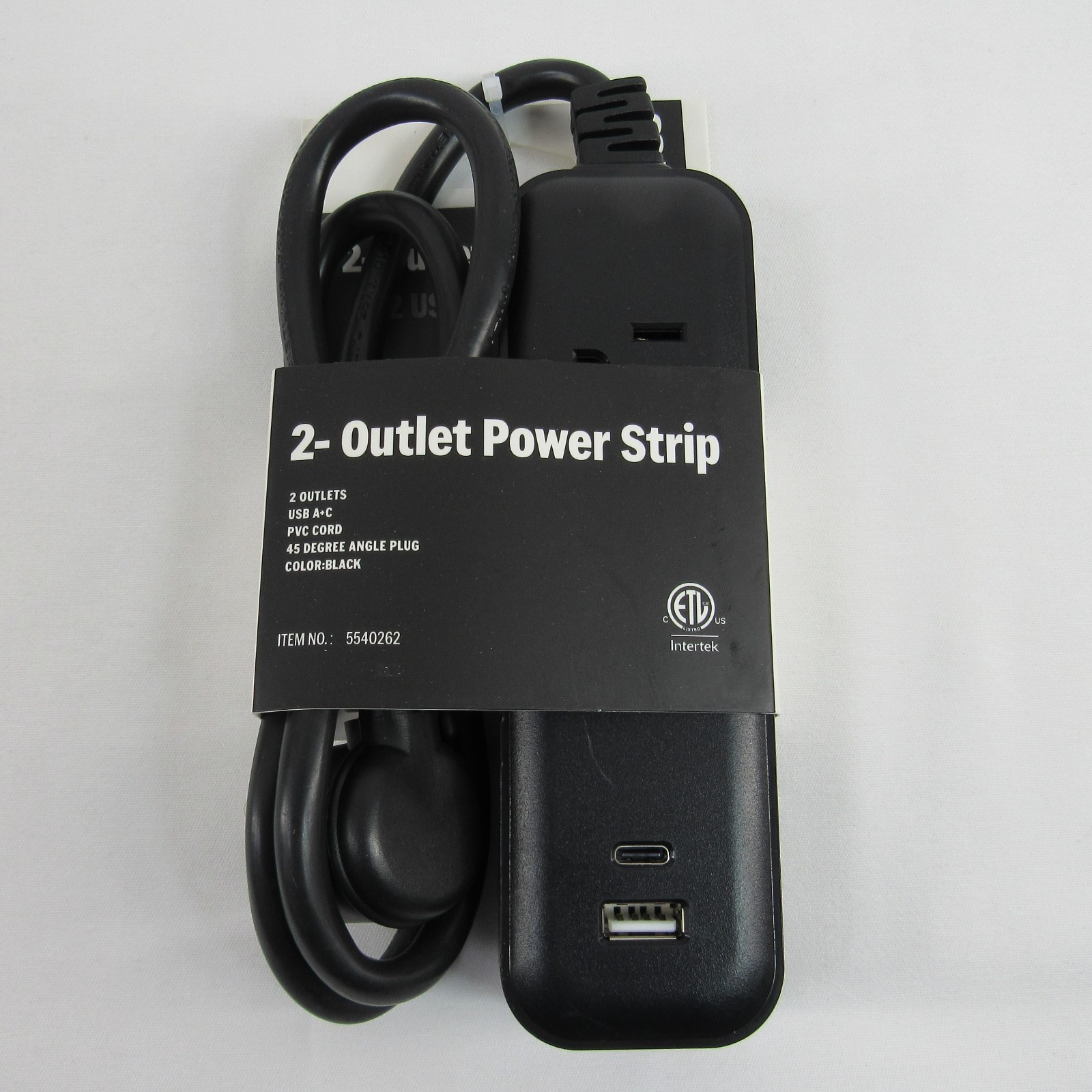 Power Strip with USB-A Port & USB-C Port, 2 Outlets 3ft Extension Cord Flat Plug gallery